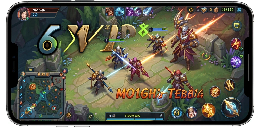 Tampilan seru dari pertarungan dalam gameplay MOBA 6SVIP.