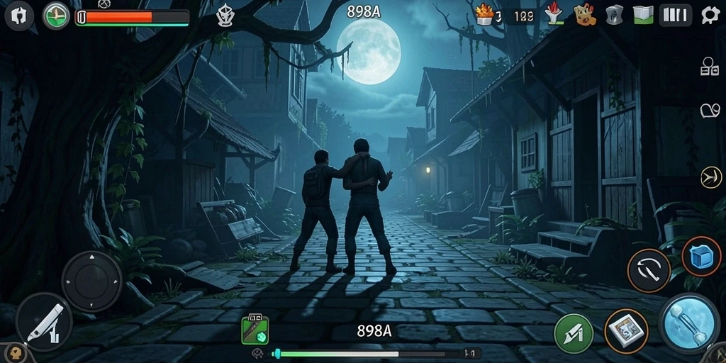 Screenshot menunjukkan suasana mencekam dalam gameplay 898A.