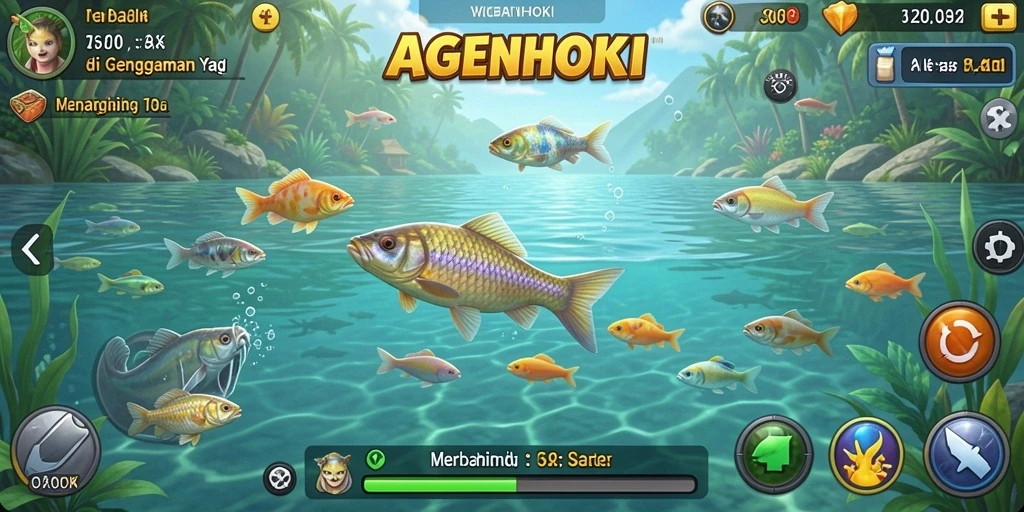 Tangkapan ikan yang beragam dan grafis memukau dalam gameplay AGENHOKI.