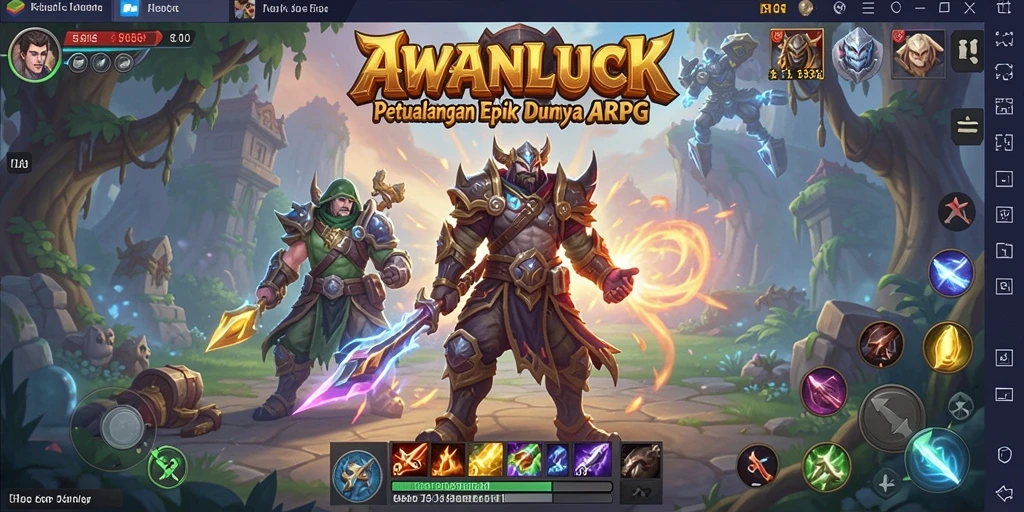 Tangkapan layar gameplay <strong>AWANLUCK</strong> yang menakjubkan di dunia ARPG.