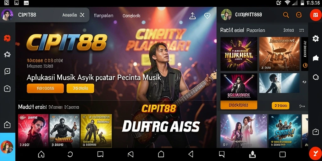 Screenshot pemandangan gameplay musik yang menarik dan interaktif.
