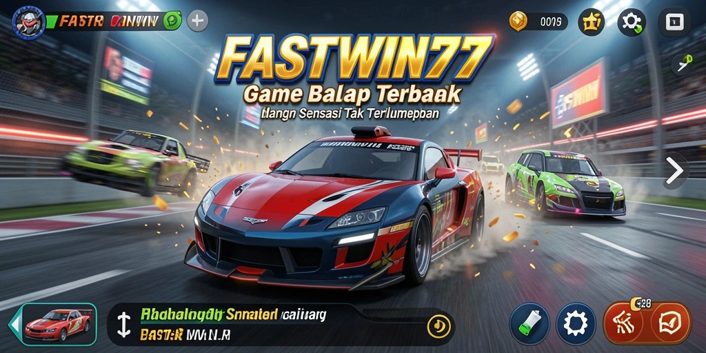 Tampilan gameplay balap yang mendebarkan dan penuh aksi.