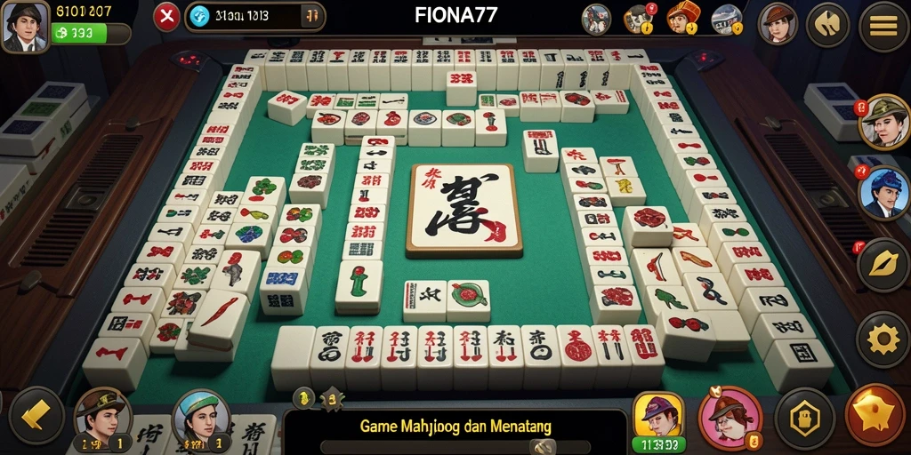 Tangkapan layar utama FIONA77 menampilkan gameplay Mahjong yang menegangkan.