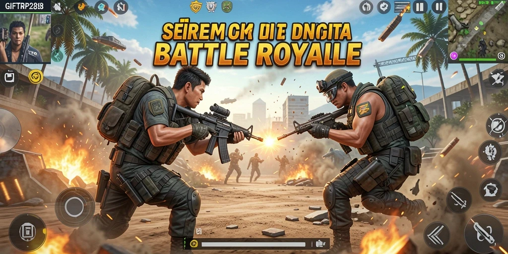 Screenshot gameplay <strong>GIFTRP288</strong> menampilkan aksi pertempuran seru di arena.