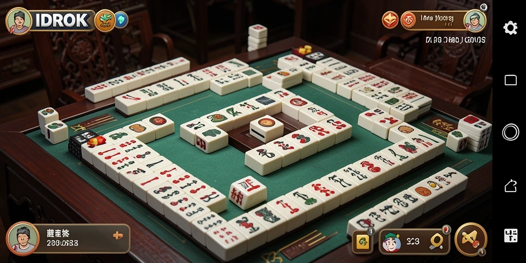 Tampilan gameplay Mahjong yang menarik dan menantang di IDROK.