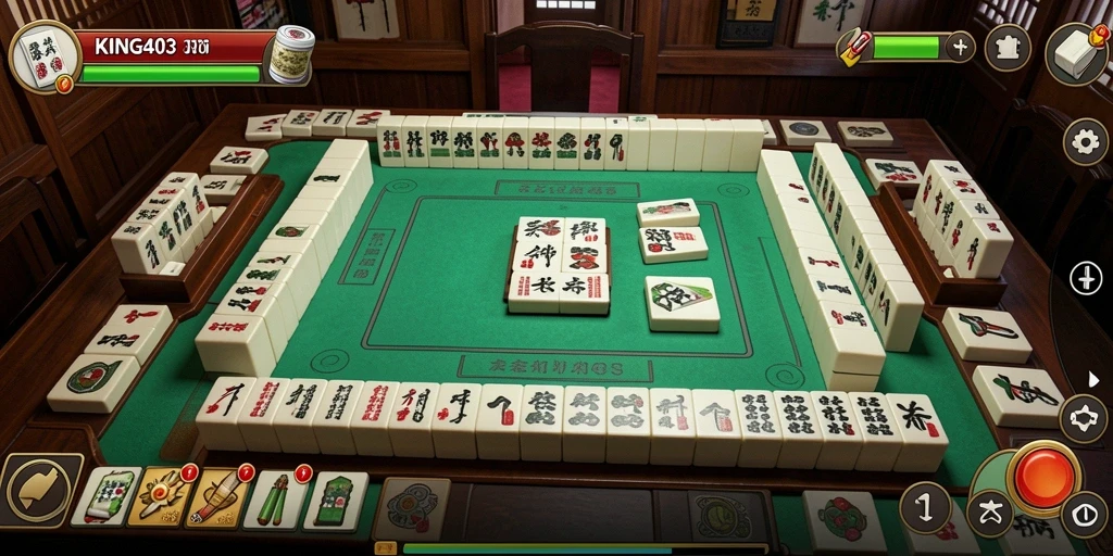 Tampilan gameplay KING403 dengan ubin Mahjong yang menarik