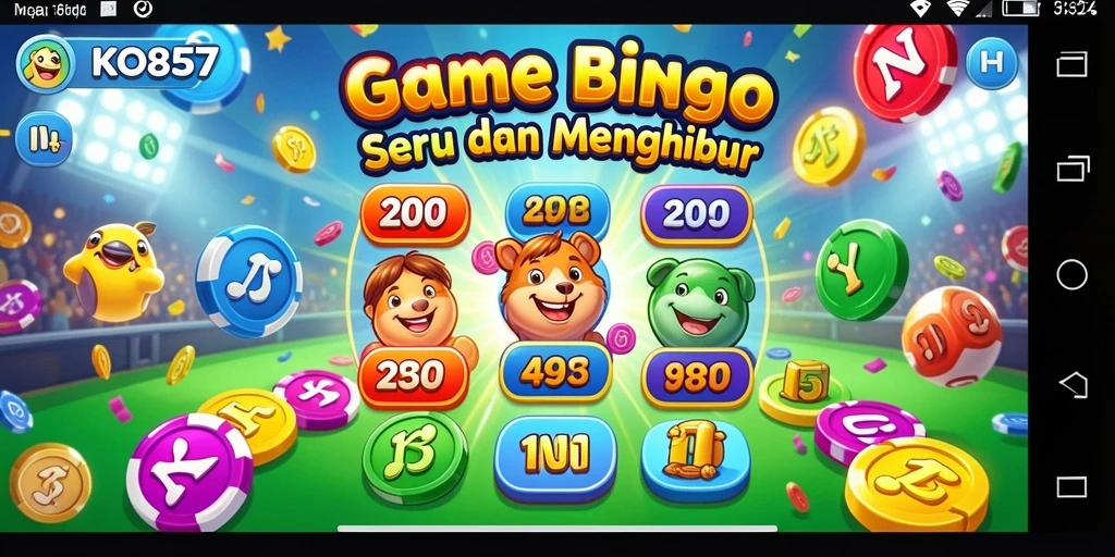 Screenshot KO857 menampilkan keseruan gameplay Bingo yang mengasyikkan.