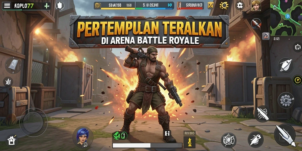 Gameplay seru KOPLO77 di arena Battle Royale.