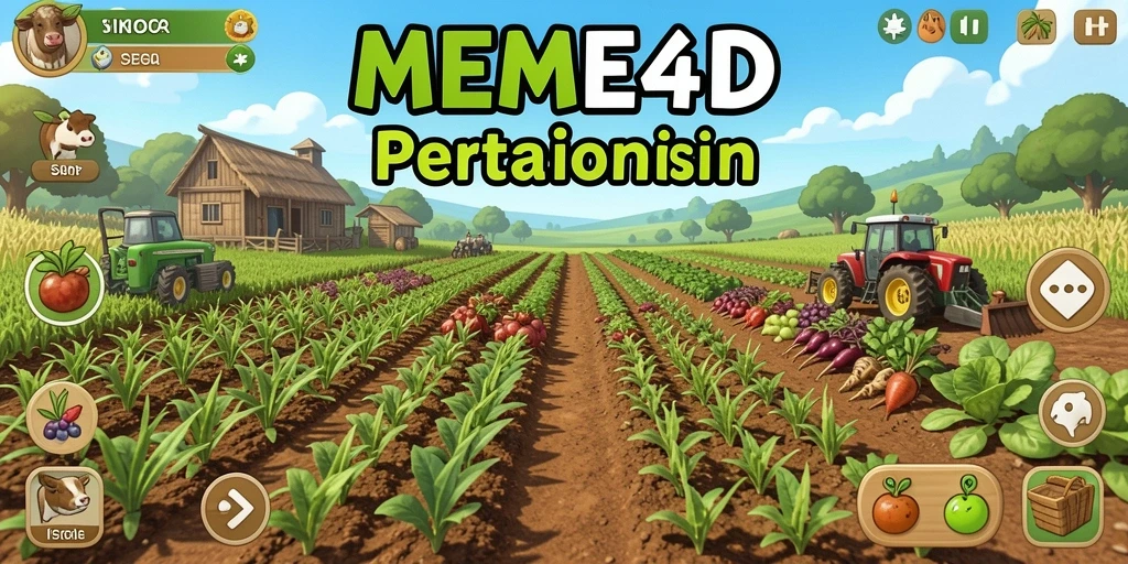 Tampilan grafik menakjubkan dari gameplay MEME4D saat bertani.