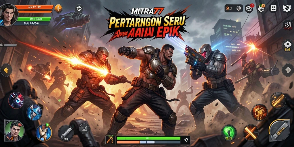 Tangkapan layar MITRA77 menampilkan aksi pertarungan yang mendebarkan.