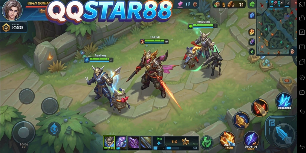 Screenshot menunjukkan aksi seru dalam gameplay MOBA.