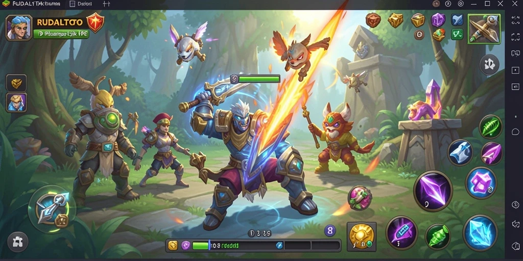 Tampilan gameplay RUDALTOTO yang penuh aksi dan petualangan RPG.