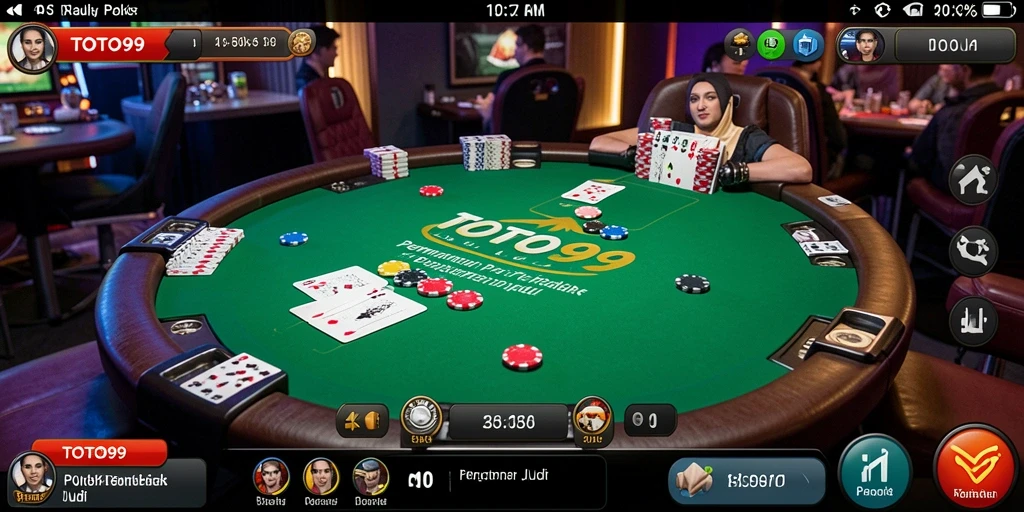 Screenshot gameplay TOTO99 menampilkan aksi poker yang mendebarkan.