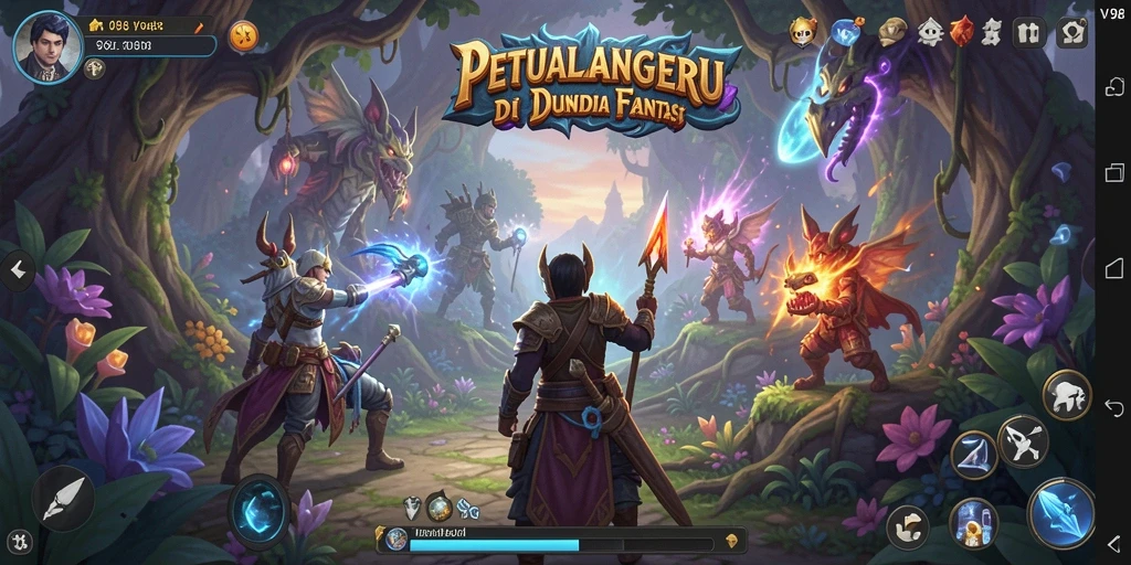 Gameplay seru V98 dengan petualangan yang mendebarkan.