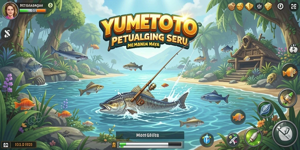 Tangkapan ikan yang fantastis dalam gameplay YUMETOTO.